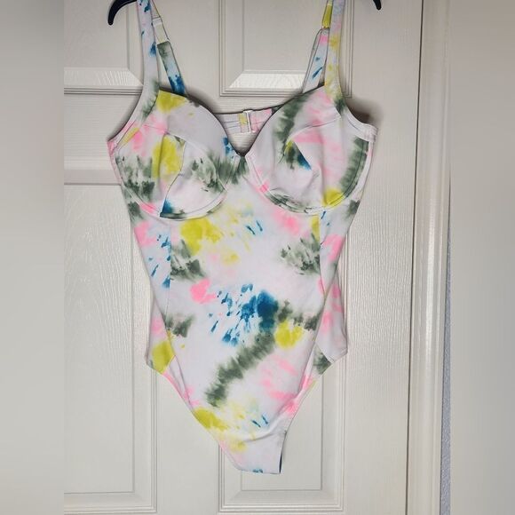 Old Navy 2XL Tie Dye Colorful High Cut Lined Women’s Piece Swimsuit - Picture 1 of 7